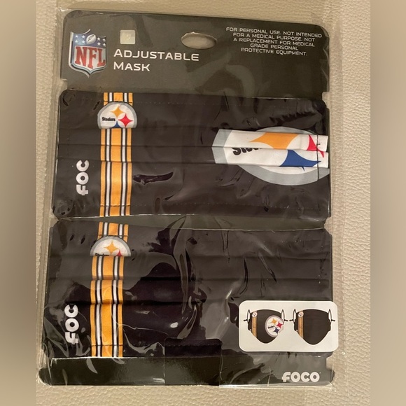 Nfl Steelers Cotton Fask Mask Set of 2 - Picture 2 of 2
